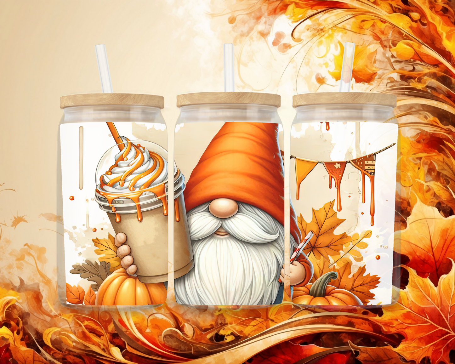 Autumn Gnome Bliss Iced Coffee Tumbler